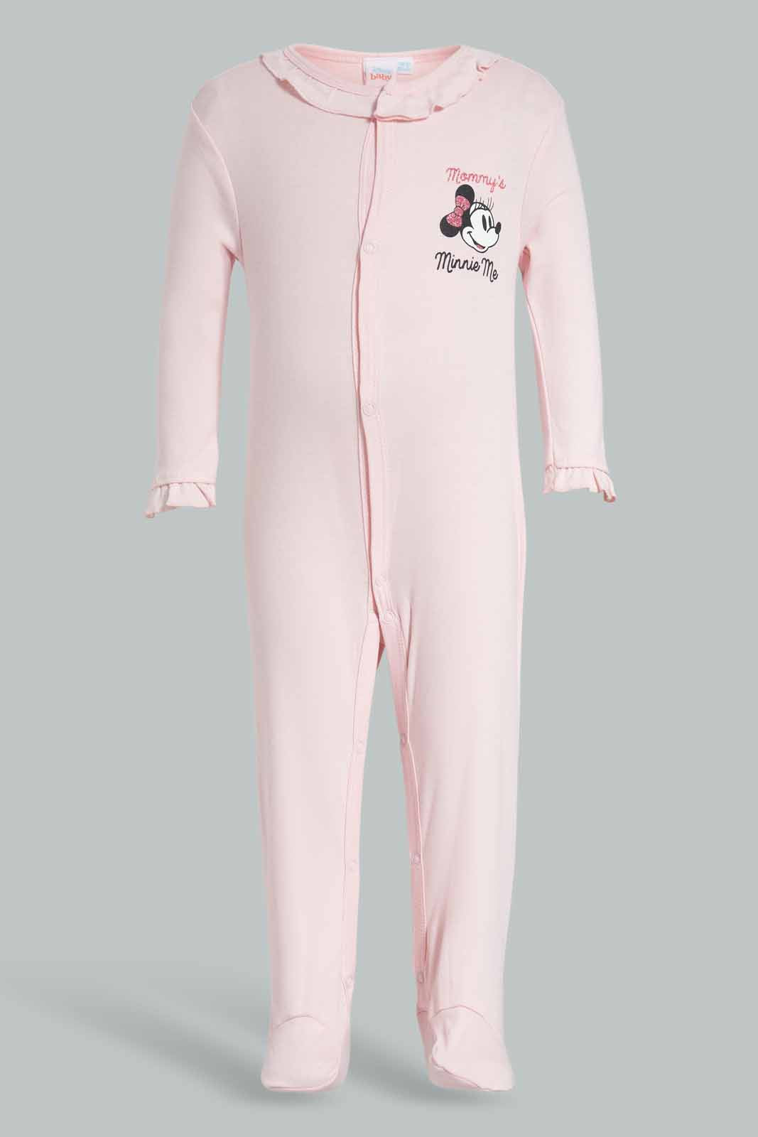 Redtag-Pink-Minnie-Mouse-2-Piece-Pack-Sleep-Suit-Category:Sleepsuits,-CHR,-Colour:Pink,-Deals:Sale,-Filter:Baby-(0-to-12-Mths),-NBG-Sleepsuits,-S22C,-Sale-NBB-APL,-Section:Girls-(0-to-14Yrs)-Baby-0 to 12 Months