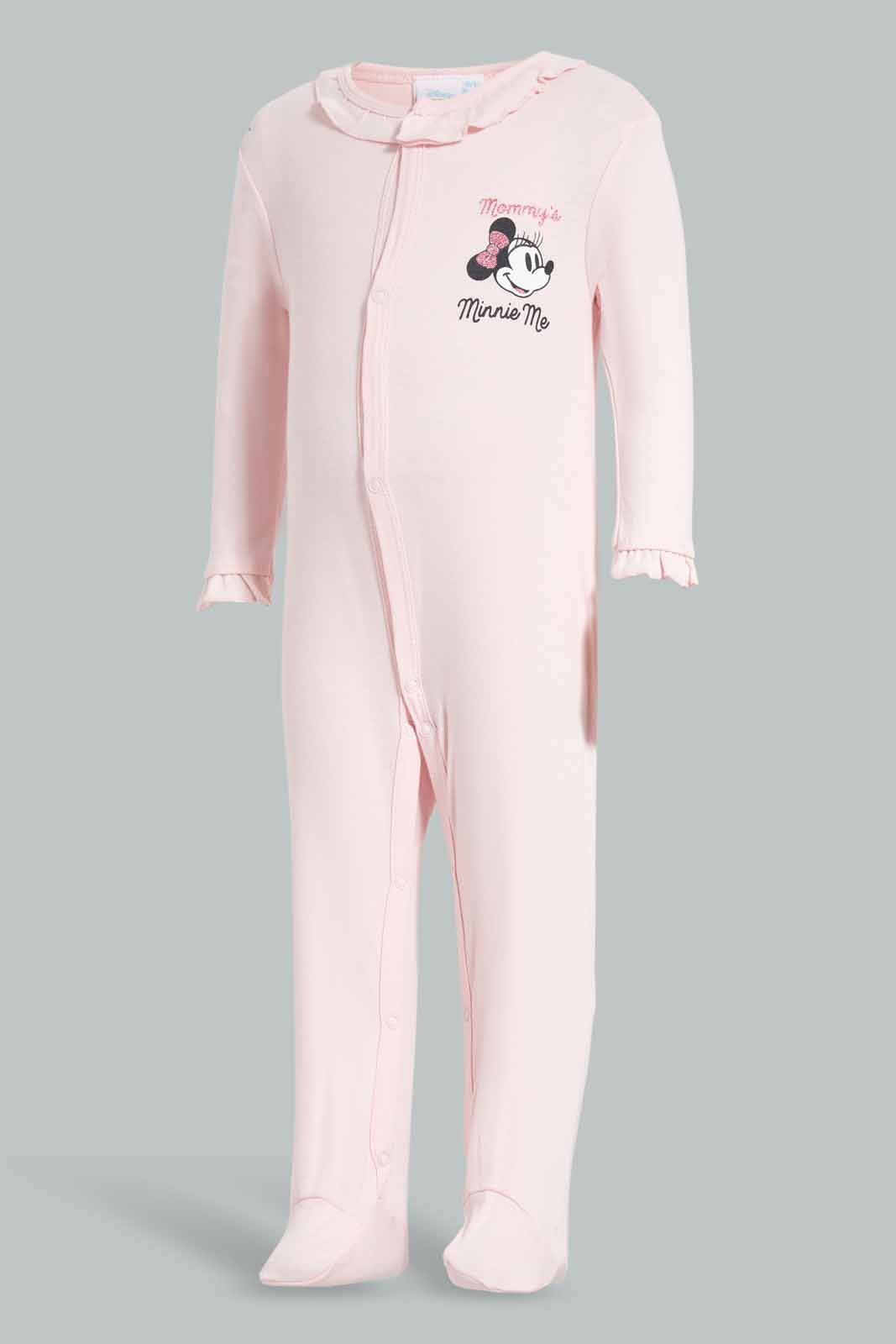 Redtag-Pink-Minnie-Mouse-2-Piece-Pack-Sleep-Suit-Category:Sleepsuits,-CHR,-Colour:Pink,-Deals:Sale,-Filter:Baby-(0-to-12-Mths),-NBG-Sleepsuits,-S22C,-Sale-NBB-APL,-Section:Girls-(0-to-14Yrs)-Baby-0 to 12 Months