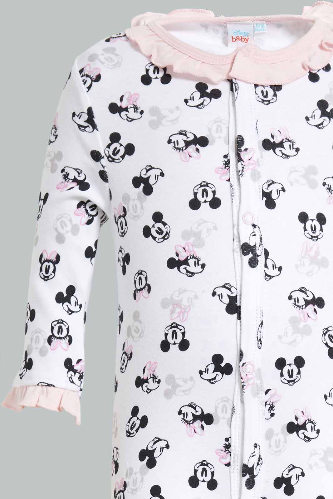 Redtag-Pink-Minnie-Mouse-2-Piece-Pack-Sleep-Suit-Category:Sleepsuits,-CHR,-Colour:Pink,-Deals:Sale,-Filter:Baby-(0-to-12-Mths),-NBG-Sleepsuits,-S22C,-Sale-NBB-APL,-Section:Girls-(0-to-14Yrs)-Baby-0 to 12 Months