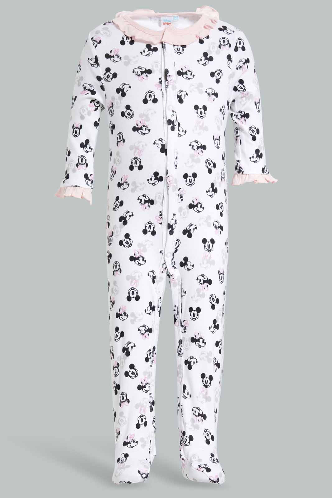 Redtag-Pink-Minnie-Mouse-2-Piece-Pack-Sleep-Suit-Category:Sleepsuits,-CHR,-Colour:Pink,-Deals:Sale,-Filter:Baby-(0-to-12-Mths),-NBG-Sleepsuits,-S22C,-Sale-NBB-APL,-Section:Girls-(0-to-14Yrs)-Baby-0 to 12 Months