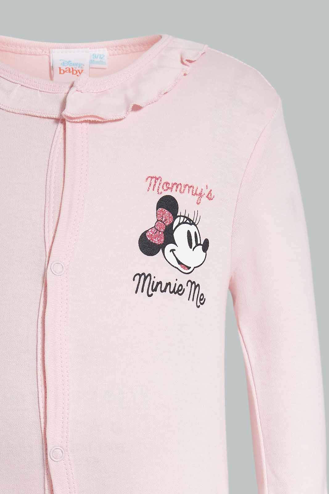 Redtag-Pink-Minnie-Mouse-2-Piece-Pack-Sleep-Suit-Category:Sleepsuits,-CHR,-Colour:Pink,-Deals:Sale,-Filter:Baby-(0-to-12-Mths),-NBG-Sleepsuits,-S22C,-Sale-NBB-APL,-Section:Girls-(0-to-14Yrs)-Baby-0 to 12 Months