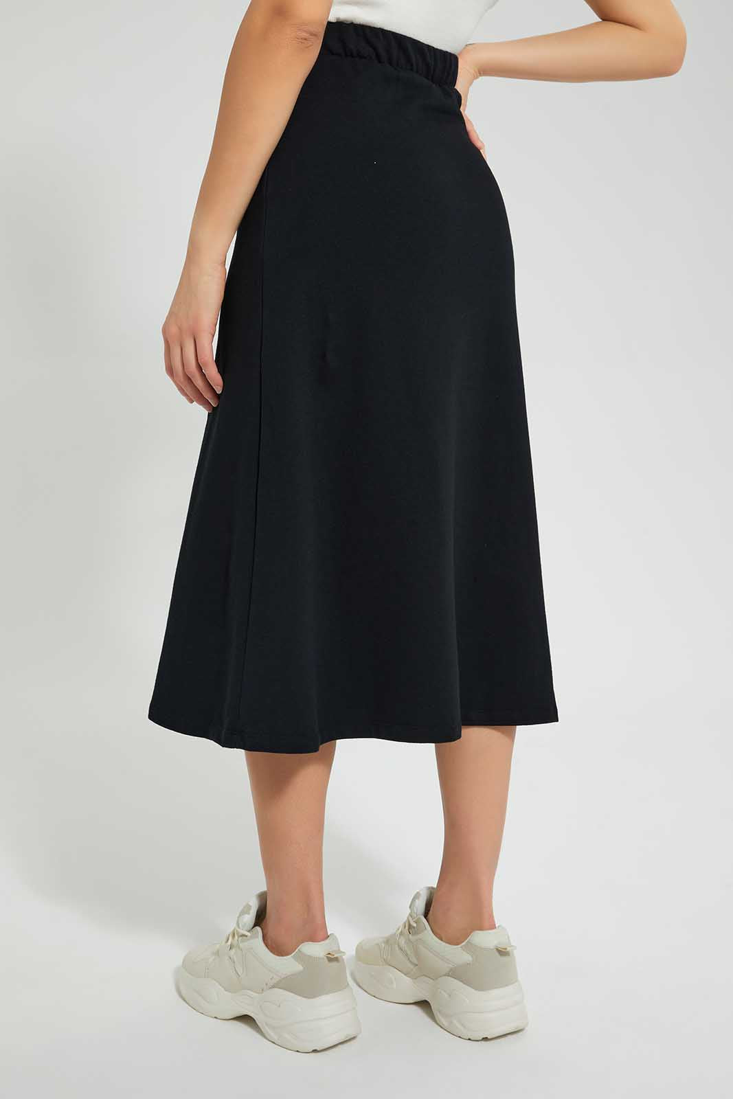 Redtag-Black-Waist-Detail-Skirt-Skirts-Women's-