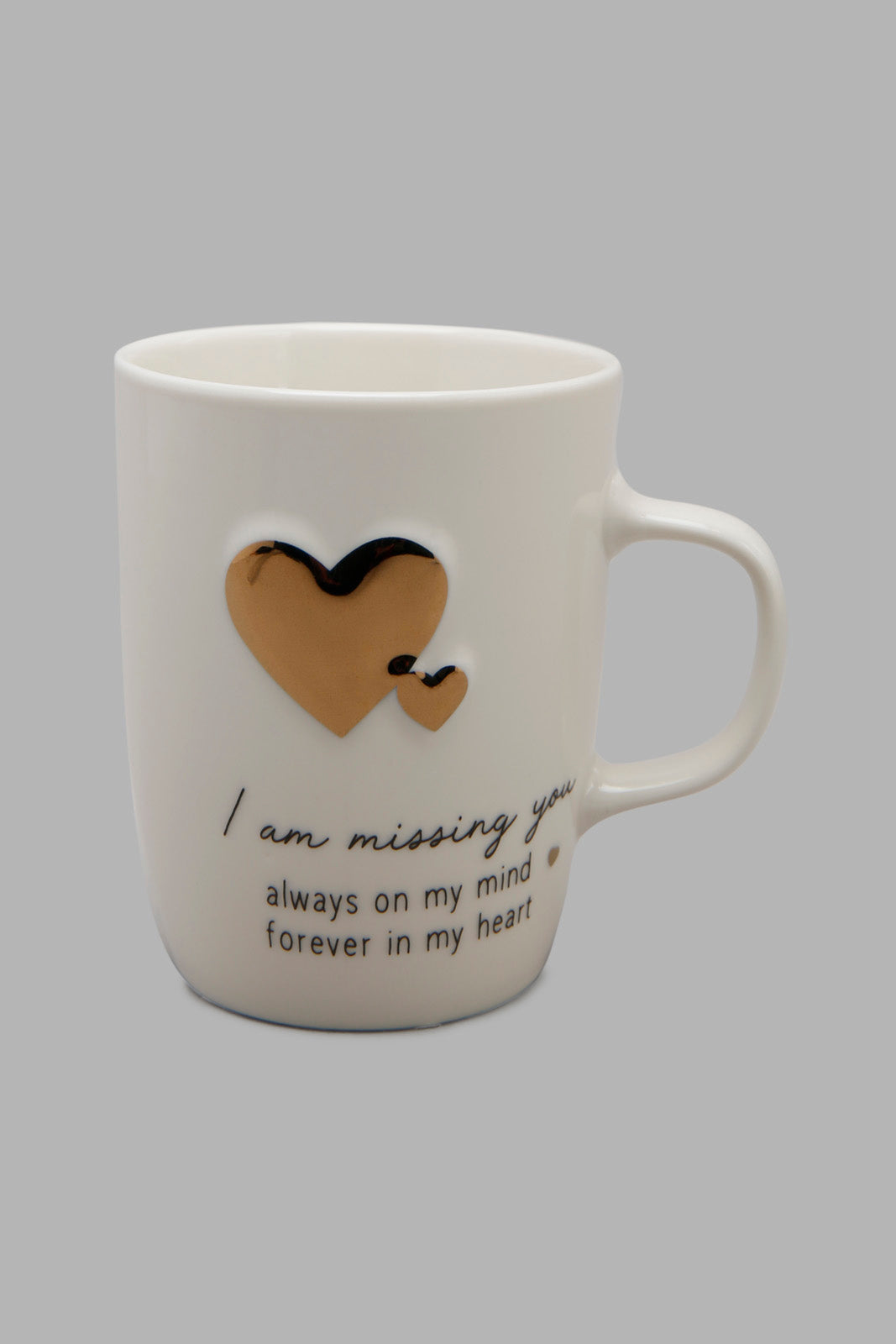 Redtag-White-Gold-Heart-Embossed-Mug-Category:Cups-&-Mugs,-Colour:White,-Deals:New-In,-Filter:Home-Dining,-HMW-DIN-Crockery,-New-In-HMW-DIN,-Non-Sale,-Section:Homewares,-W22A-Home-Dining-