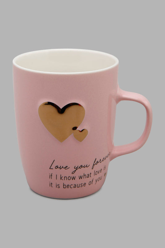 Redtag-Pink-Gold-Heart-Embossed-Mug-Category:Cups-&-Mugs,-Colour:Pink,-Deals:New-In,-Filter:Home-Dining,-HMW-DIN-Crockery,-New-In-HMW-DIN,-Non-Sale,-Section:Homewares,-W22A-Home-Dining-
