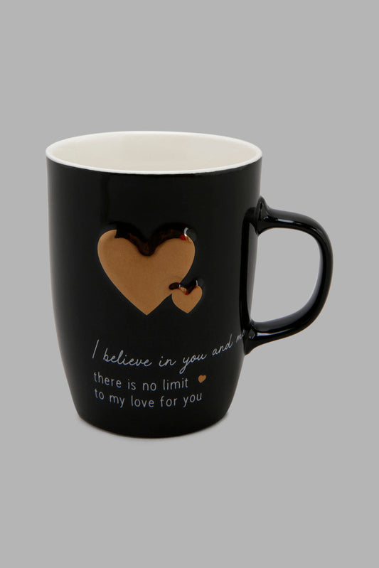 Redtag-Black-Gold-Heart-Embossed-Mug-Category:Cups-&-Mugs,-Colour:Black,-Deals:New-In,-Filter:Home-Dining,-HMW-DIN-Crockery,-New-In-HMW-DIN,-Non-Sale,-Section:Homewares,-W22A-Home-Dining-