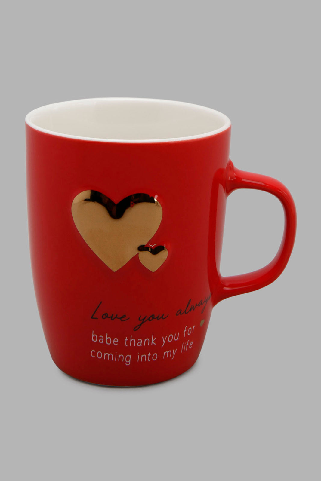 Redtag-Red-Gold-Heart-Embossed-Mug-Category:Cups-&-Mugs,-Colour:Red,-Deals:New-In,-Filter:Home-Dining,-HMW-DIN-Crockery,-New-In-HMW-DIN,-Non-Sale,-Section:Homewares,-W22A-Home-Dining-