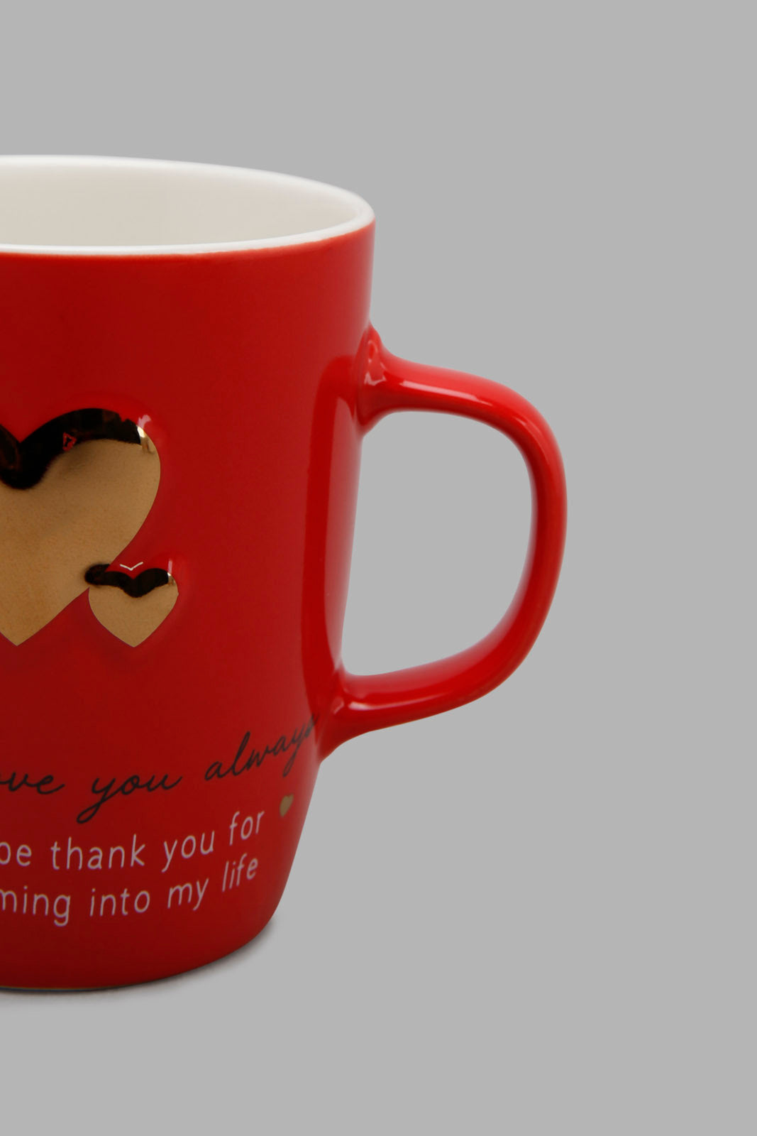 Redtag-Red-Gold-Heart-Embossed-Mug-Category:Cups-&-Mugs,-Colour:Red,-Deals:New-In,-Filter:Home-Dining,-HMW-DIN-Crockery,-New-In-HMW-DIN,-Non-Sale,-Section:Homewares,-W22A-Home-Dining-