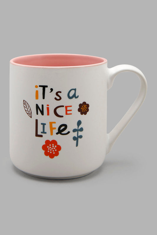Redtag-Assorted-It'S-A-Nice-Life-Mug-Category:Cups-&-Mugs,-Colour:Pink,-Deals:New-In,-Filter:Home-Dining,-HMW-DIN-Crockery,-New-In-HMW-DIN,-Non-Sale,-Section:Homewares,-W22A-Home-Dining-