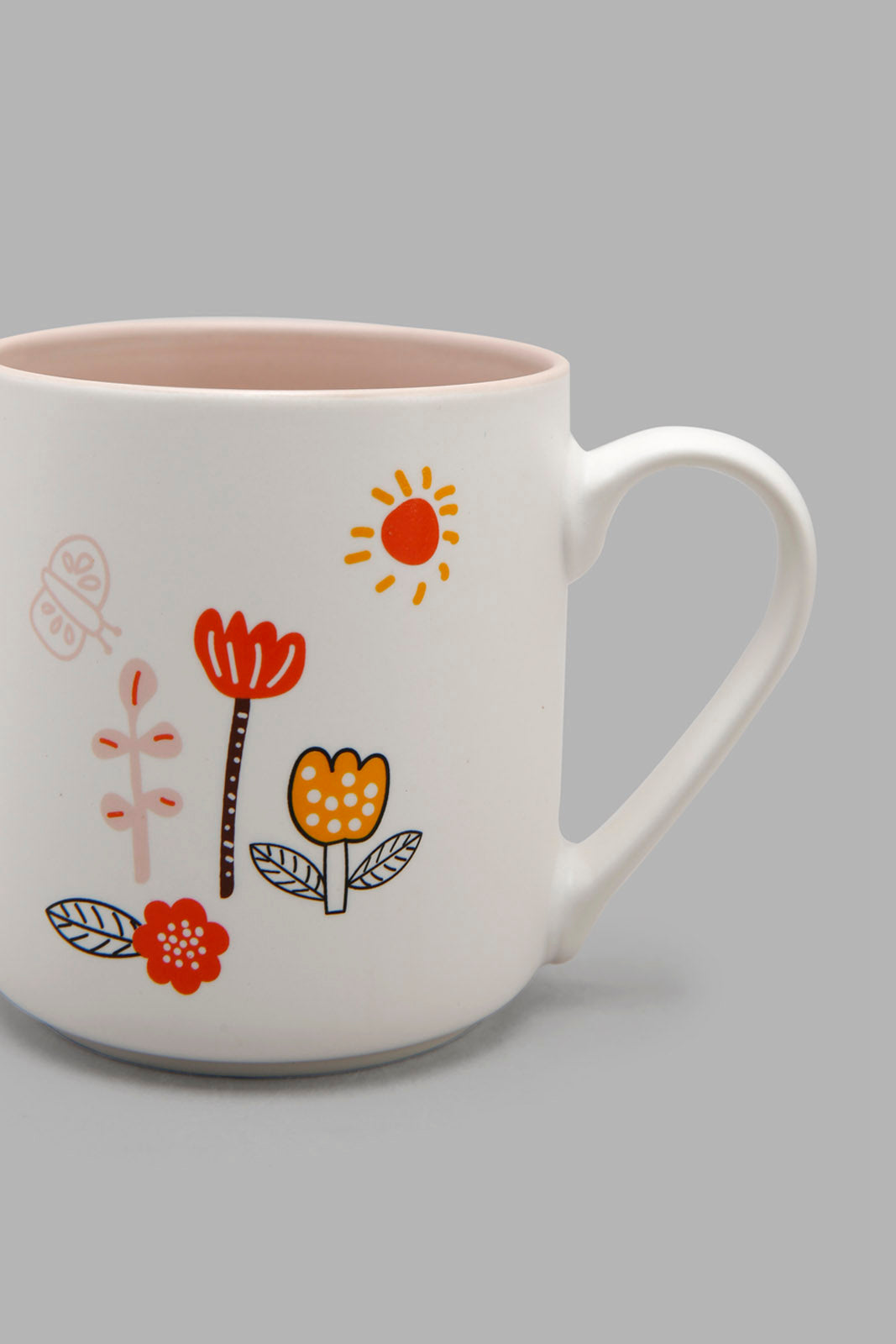 Redtag-Grey-Floral-Mug-Category:Cups-&-Mugs,-Colour:Grey,-Deals:New-In,-Filter:Home-Dining,-HMW-DIN-Crockery,-New-In-HMW-DIN,-Non-Sale,-Section:Homewares,-W22A-Home-Dining-