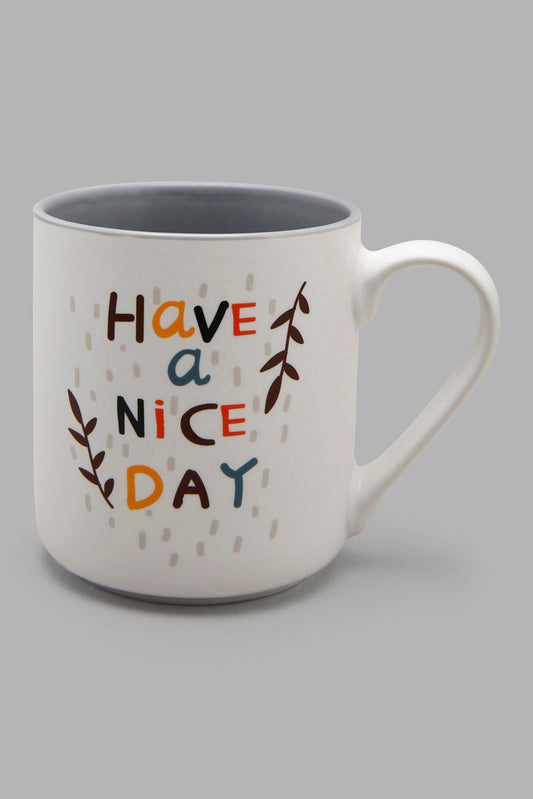 Redtag-Grey-Have-A-Nice-Day-Mug-Category:Cups-&-Mugs,-Colour:Grey,-Deals:New-In,-Filter:Home-Dining,-HMW-DIN-Crockery,-New-In-HMW-DIN,-Non-Sale,-Section:Homewares,-W22A-Home-Dining-
