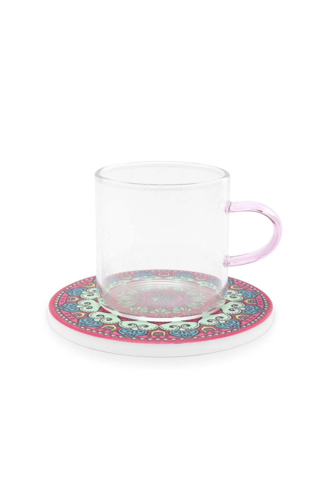 Redtag-Assorted-Glass-Cup-And-Geomatric-Ceramic-Saucer-Set-(12-Piece)-Category:Cups-&-Mugs,-Colour:Multicolour,-Deals:New-In,-Dept:Home,-Euphoric,-Filter:Home-Dining,-HMW-DIN-Crockery,-New-In-HMW-DIN,-Non-Sale,-Section:Homewares,-W22A-Home-Dining-