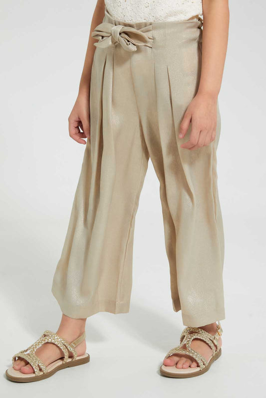 Redtag-Gold-Lurex-Jacquard-Trouser-Trousers-Girls-2 to 8 Years