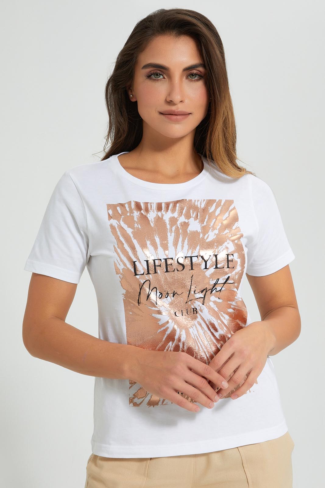 Redtag-White-Printed-Shirt-Colour:White,-Filter:Women's-Clothing,-Limited-Edition-T-Shirts,-New-In,-New-In-Women,-Non-Sale,-S22B,-Section:Women-Women's-