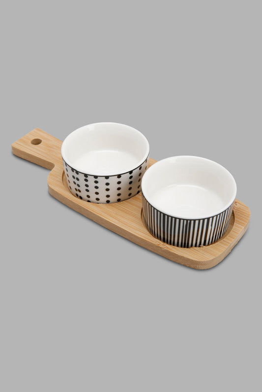 Redtag-Assorted-Round-Serving-Bowl-With-Bamboo-Tray-(3-Piece)-Category:Bowls,-Colour:Multicolour,-Deals:New-In,-Filter:Home-Dining,-HMW-DIN-Serveware,-New-In-HMW-DIN,-Non-Sale,-Section:Homewares,-W22A-Home-Dining-
