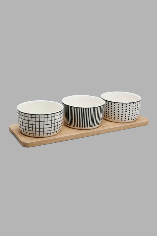 Redtag-Assorted-Round-Serving-Bowl-With-Bamboo-Tray-(4-Piece)-Category:Bowls,-Colour:Multicolour,-Deals:New-In,-Filter:Home-Dining,-HMW-DIN-Serveware,-New-In-HMW-DIN,-Non-Sale,-Section:Homewares,-W22A-Home-Dining-