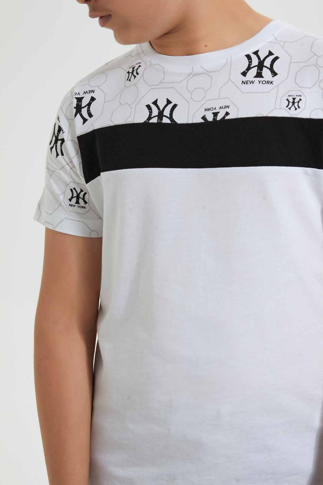 Redtag-White-Ny-T-Shirt-Graphic-T-Shirts-Senior-Boys-9 to 14 Years