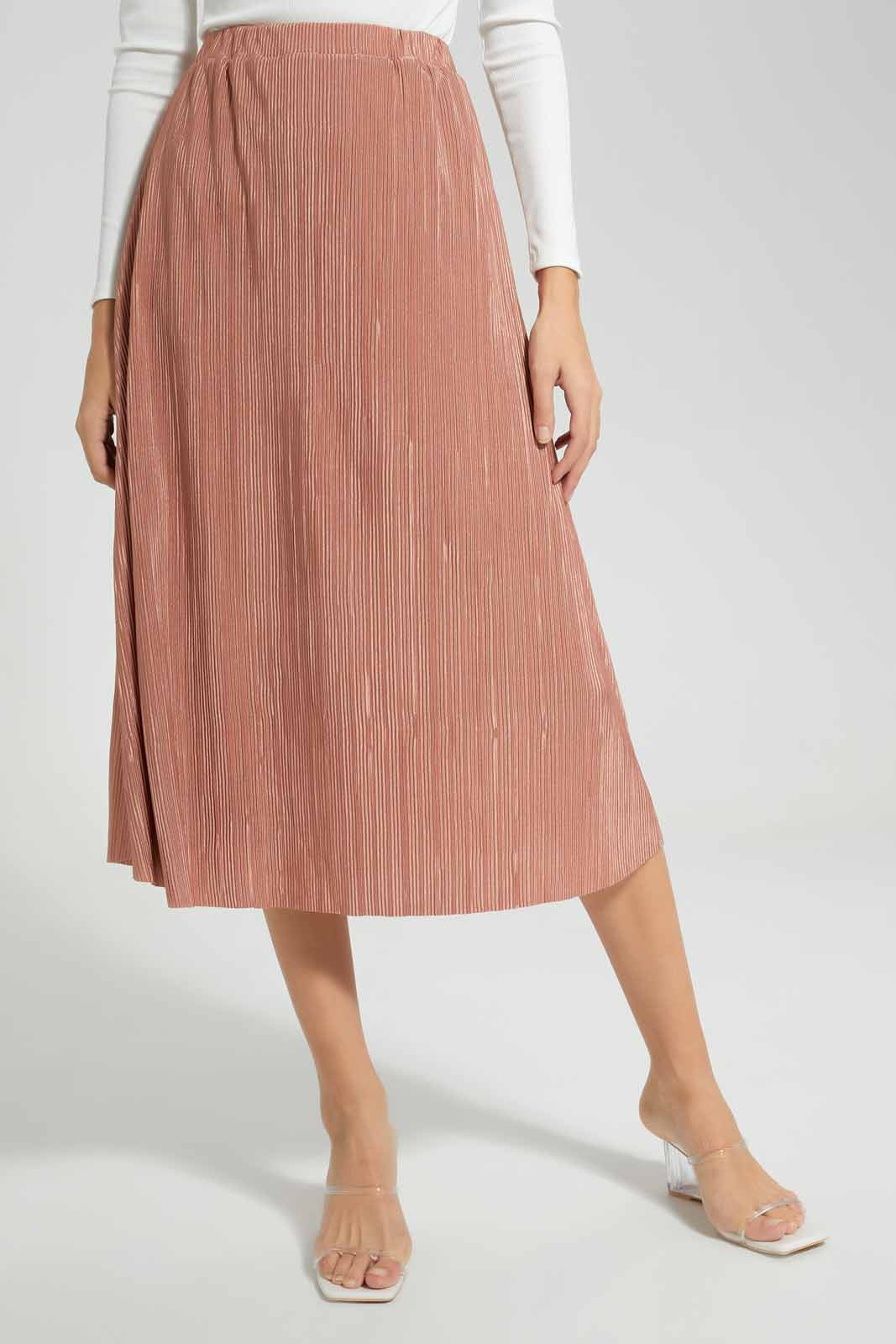 Redtag-Blush-Pleated-Midi-Skirt-APL,-Category:Skirts,-Colour:Pink,-Deals:New-In,-Festive,-Filter:Women's-Clothing,-New-In-Women-APL,-Non-Sale,-S22C,-Section:Women,-Women-Skirts-Women's-