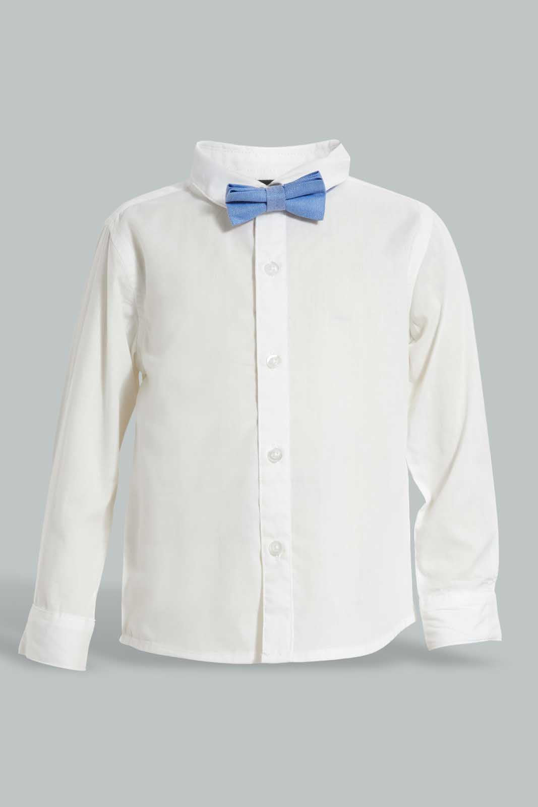 Redtag-Grey-Vest-Coat-With-White-Shirt-Long-Sleeve-Set-Sets-Infant-Boys-3 to 24 Months