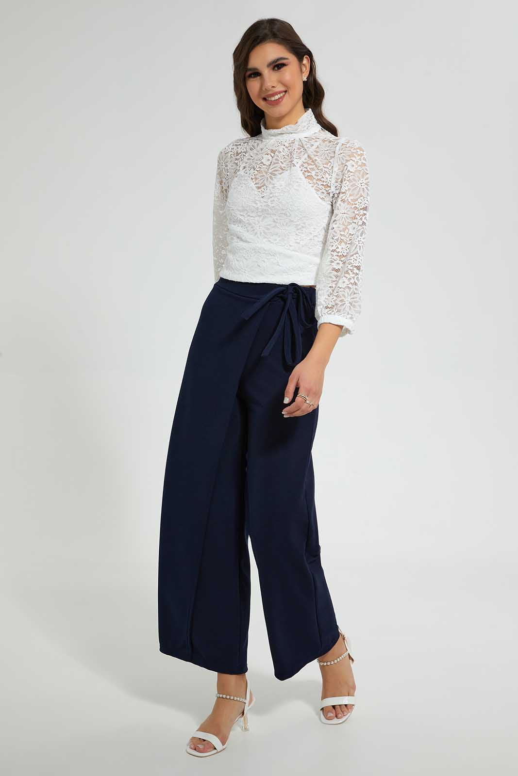 Redtag-Navy-Wrap-Detail-Trouser-Category:Trousers,-Colour:Navy,-Deals:3-For-90,-Deals:Sale,-Filter:Women's-Clothing,-S22C,-Sale-Women-APL,-Section:Women,-Women-Trousers-Women's-