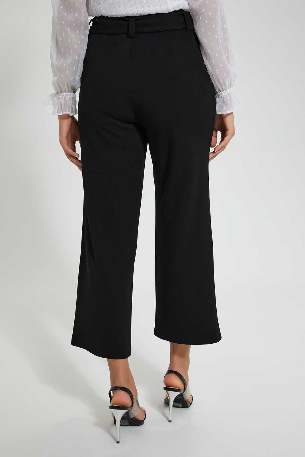 Redtag-Black-Button-Detail-Paper-Bag-Waist-Trouser-Trousers-Women's-