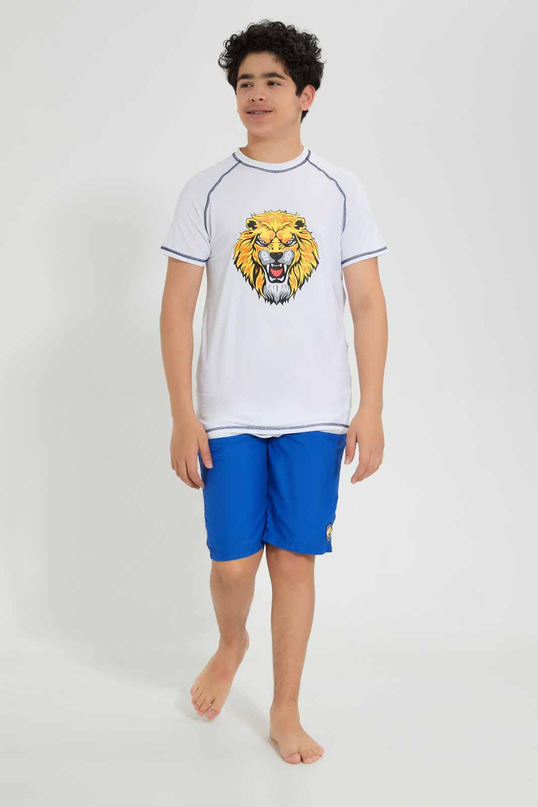 Redtag-Assorted-Color-Block-Board-Short-Swim-Shorts-Senior-Boys-9 to 14 Years