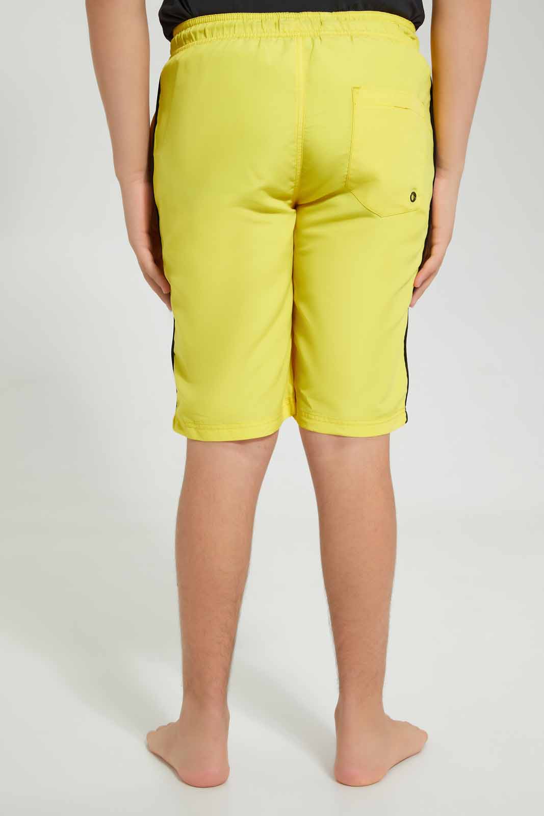 Redtag-Yellow-Plain-Board-Short-Swim-Shorts-Senior-Boys-9 to 14 Years
