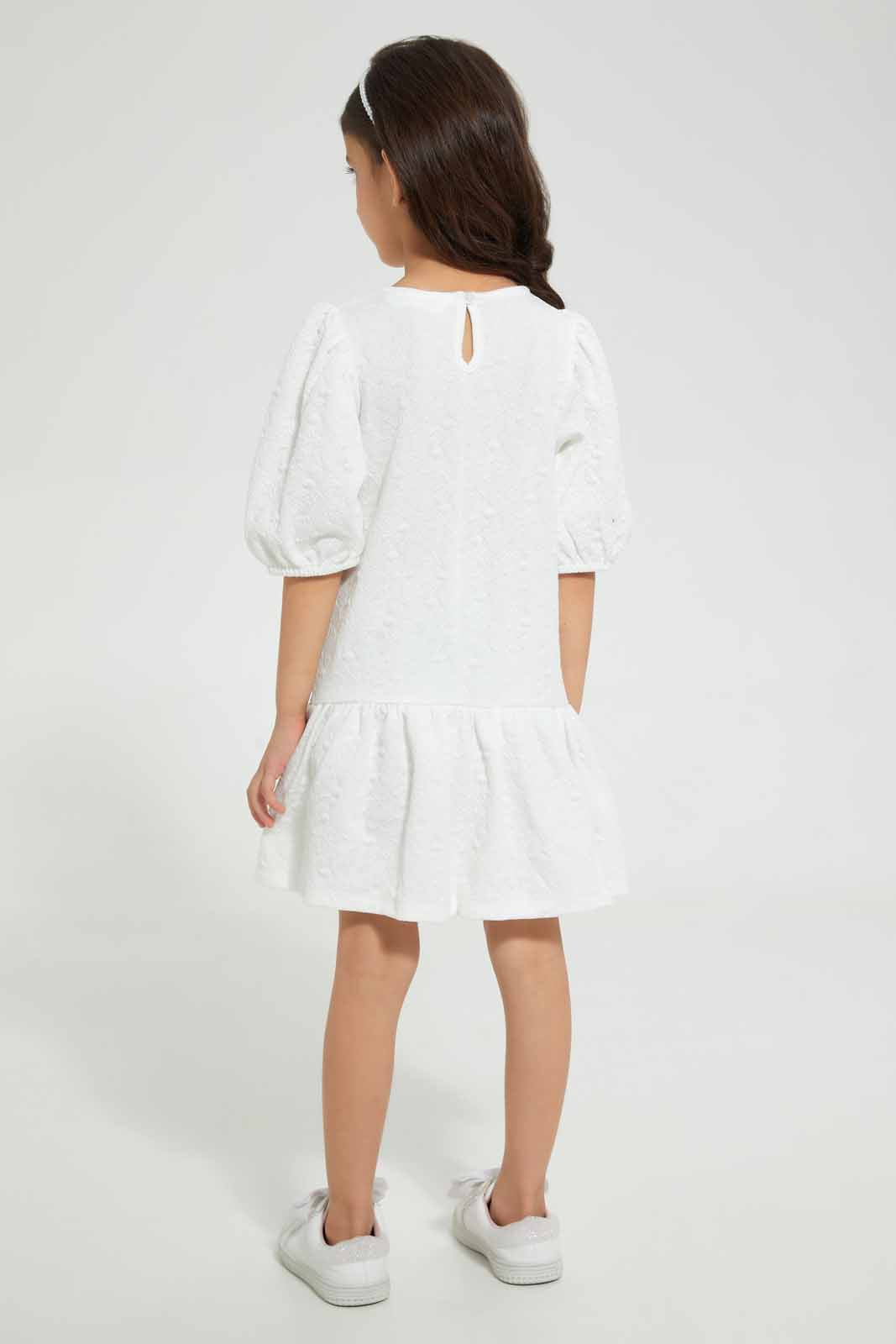 Redtag-White-Textured-Dress-Bundle,-Category:Dresses,-Colour:White,-Deals:4-For-90,-Deals:Sale,-Filter:Girls-(2-to-8-Yrs),-Girls-Dresses,-NDAY,-S22C,-Sale-GIR-APL,-Section:Girls-(0-to-14Yrs)-Girls-2 to 8 Years