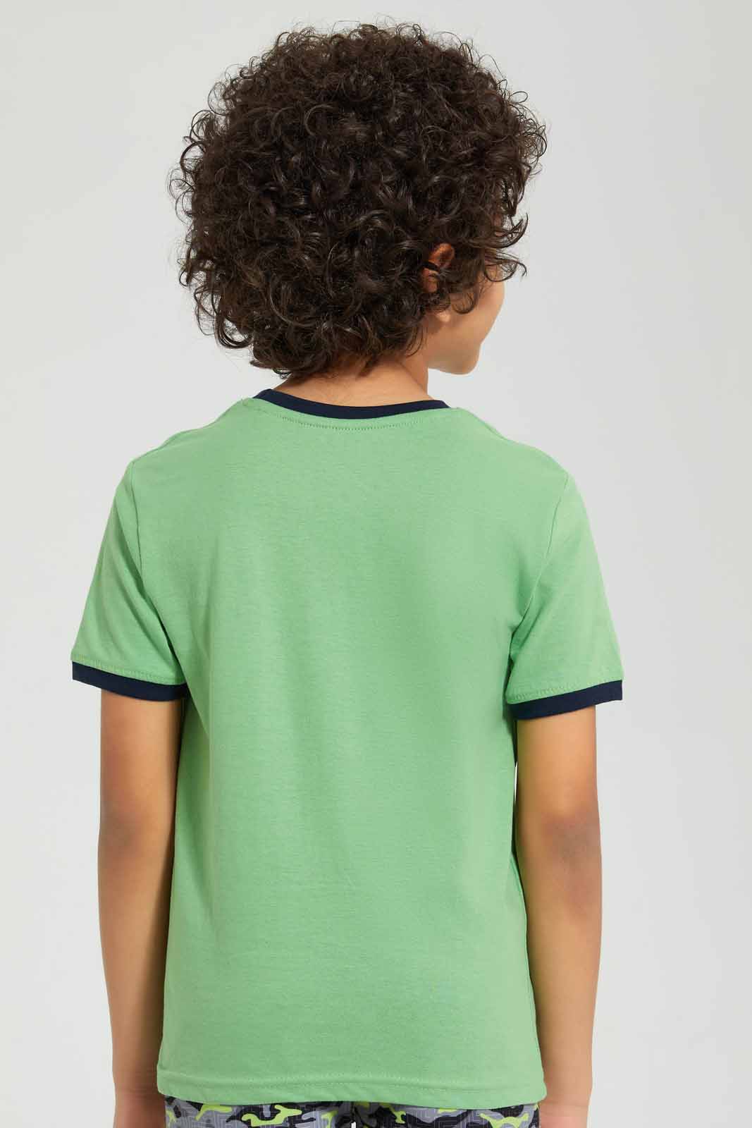 Green Rocket Pocket Printed T-Shirt