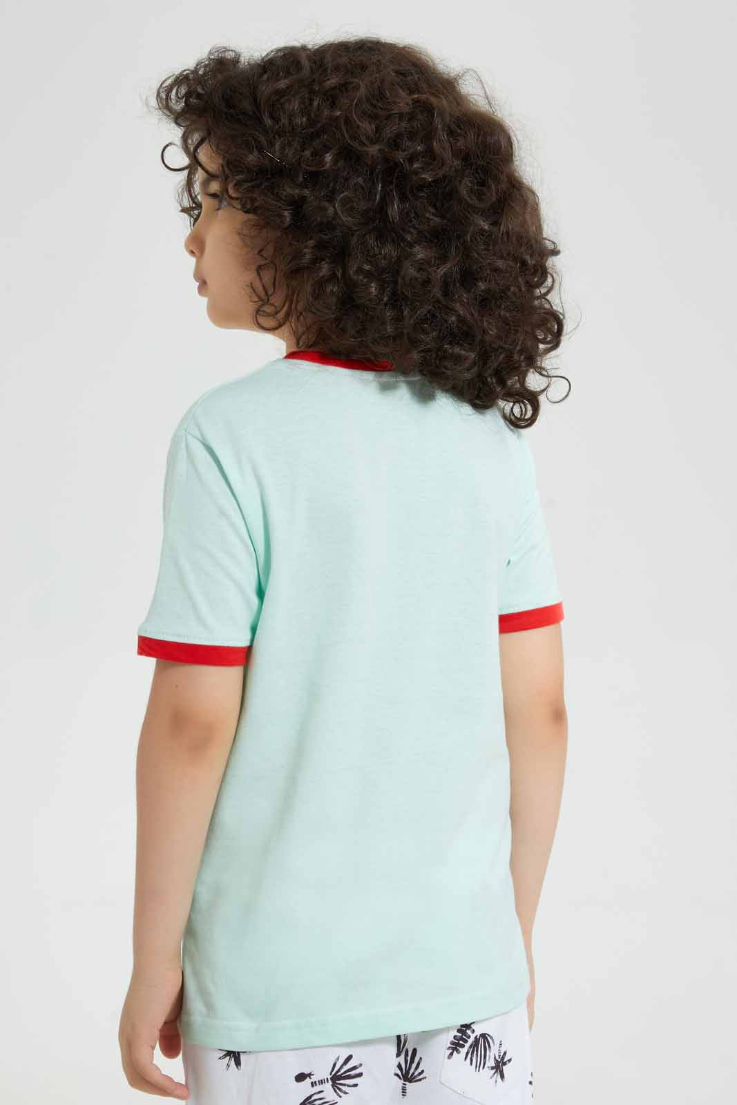 Redtag-Blue-Shark-Print-Pocket-T-Shirt-Graphic-T-Shirts-Boys-2 to 8 Years