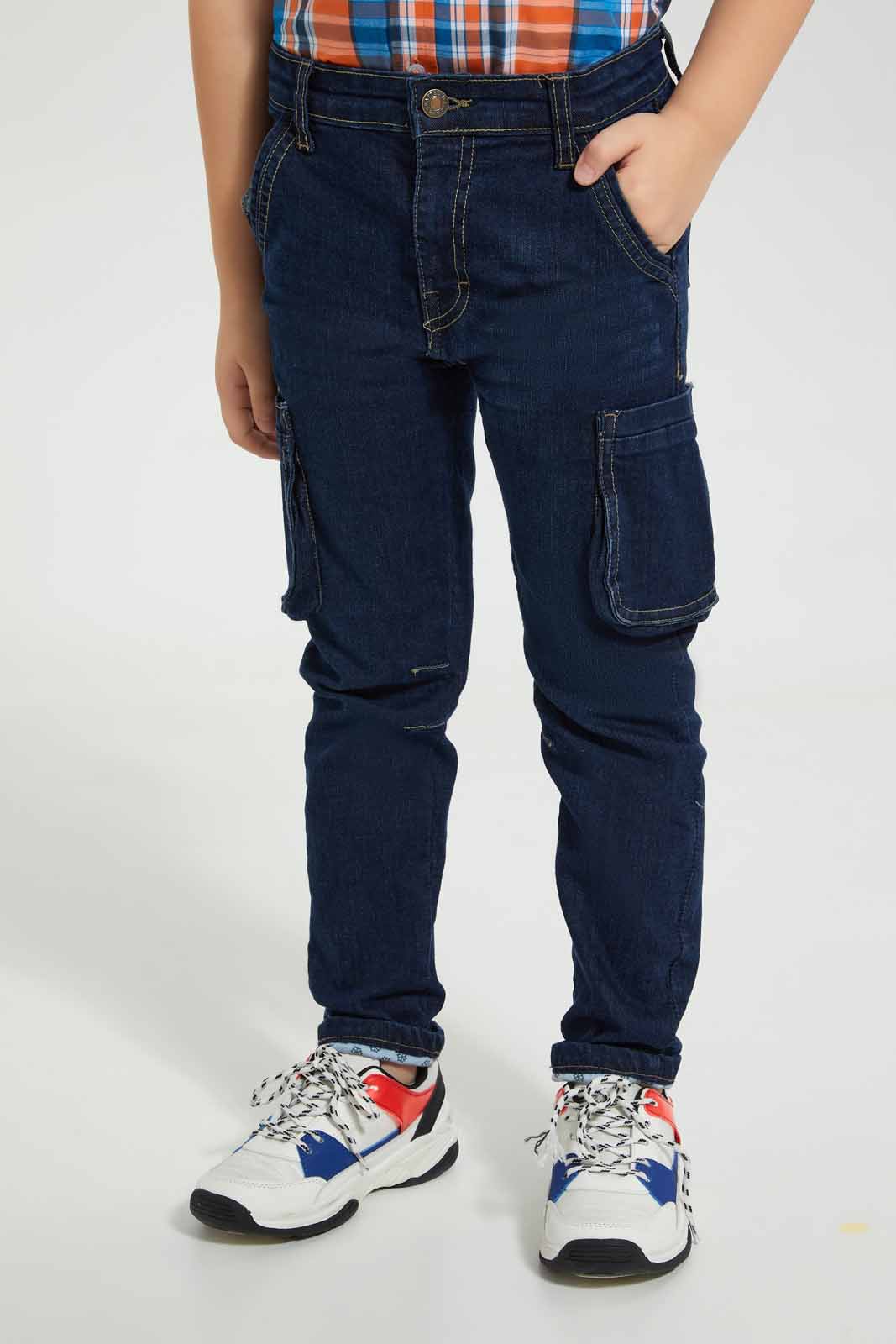 Redtag-Navy-Cargo-Jean-Boys-Jeans,-Category:Jeans,-Colour:Navy,-Deals:4-For-90,-Deals:Sale,-Filter:Boys-(2-to-8-Yrs),-S22C,-Sale-BOY-APL,-Section:Boys-(0-to-14Yrs)-Boys-2 to 8 Years