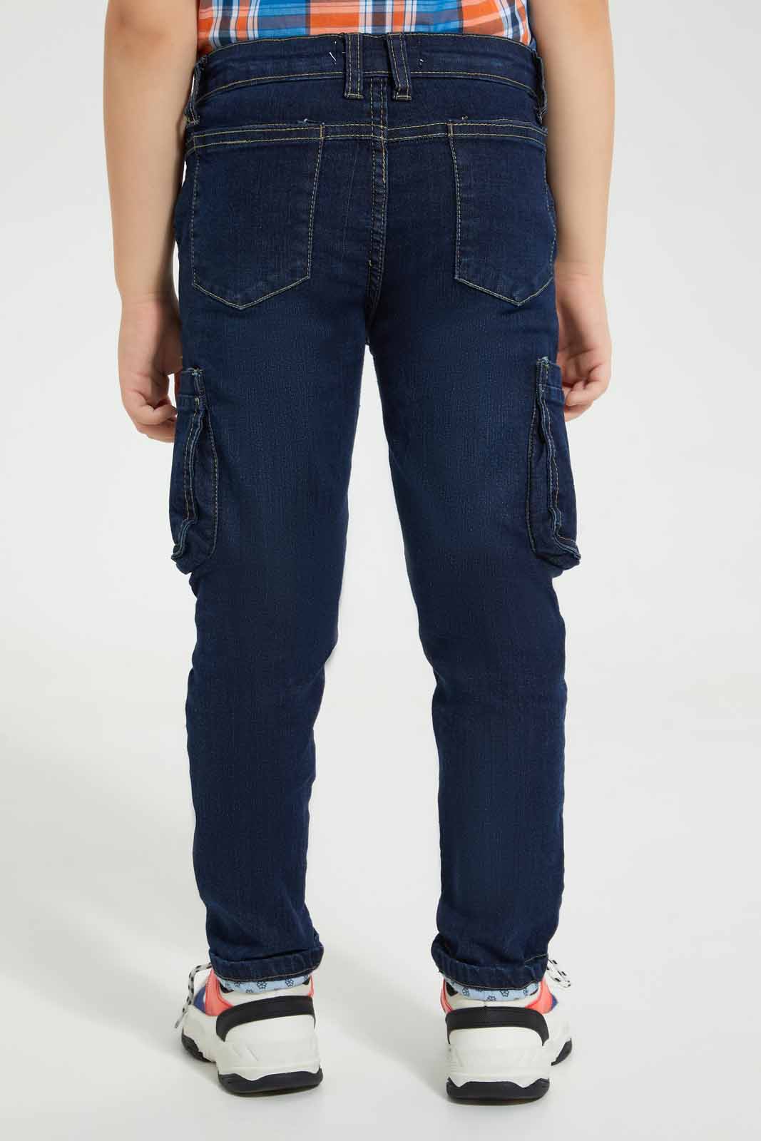 Redtag-Navy-Cargo-Jean-Boys-Jeans,-Category:Jeans,-Colour:Navy,-Deals:4-For-90,-Deals:Sale,-Filter:Boys-(2-to-8-Yrs),-S22C,-Sale-BOY-APL,-Section:Boys-(0-to-14Yrs)-Boys-2 to 8 Years