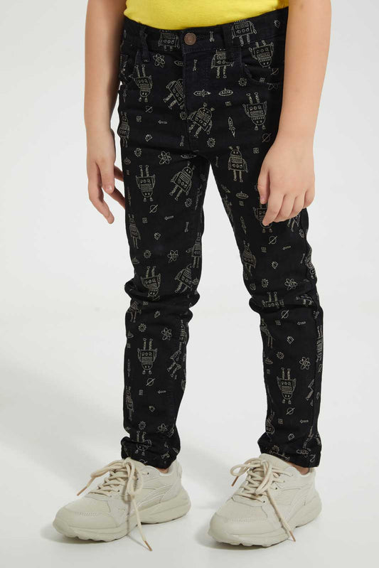 Redtag-Black-Robot-Print-Jean-Boys-Jeans,-Category:Jeans,-Colour:Black,-Deals:4-For-90,-Deals:Sale,-Filter:Boys-(2-to-8-Yrs),-S22C,-Sale-BOY-APL,-Section:Boys-(0-to-14Yrs)-Boys-2 to 8 Years