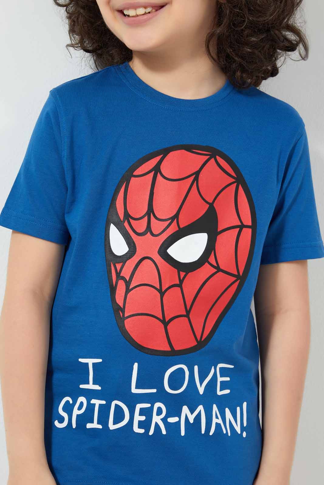 Redtag-Blue-Spiderman-T-Shirt-Character-T-Shirts-Boys-2 to 8 Years