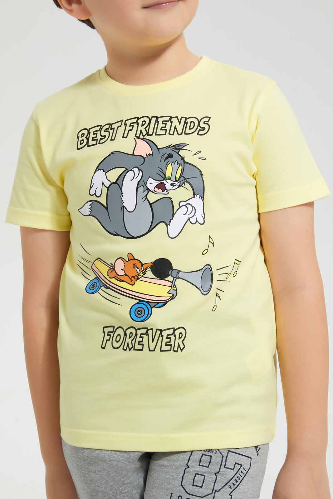 Redtag-White-Tom-And-Jerry-T-Shirt-Character-T-Shirts-Boys-2 to 8 Years