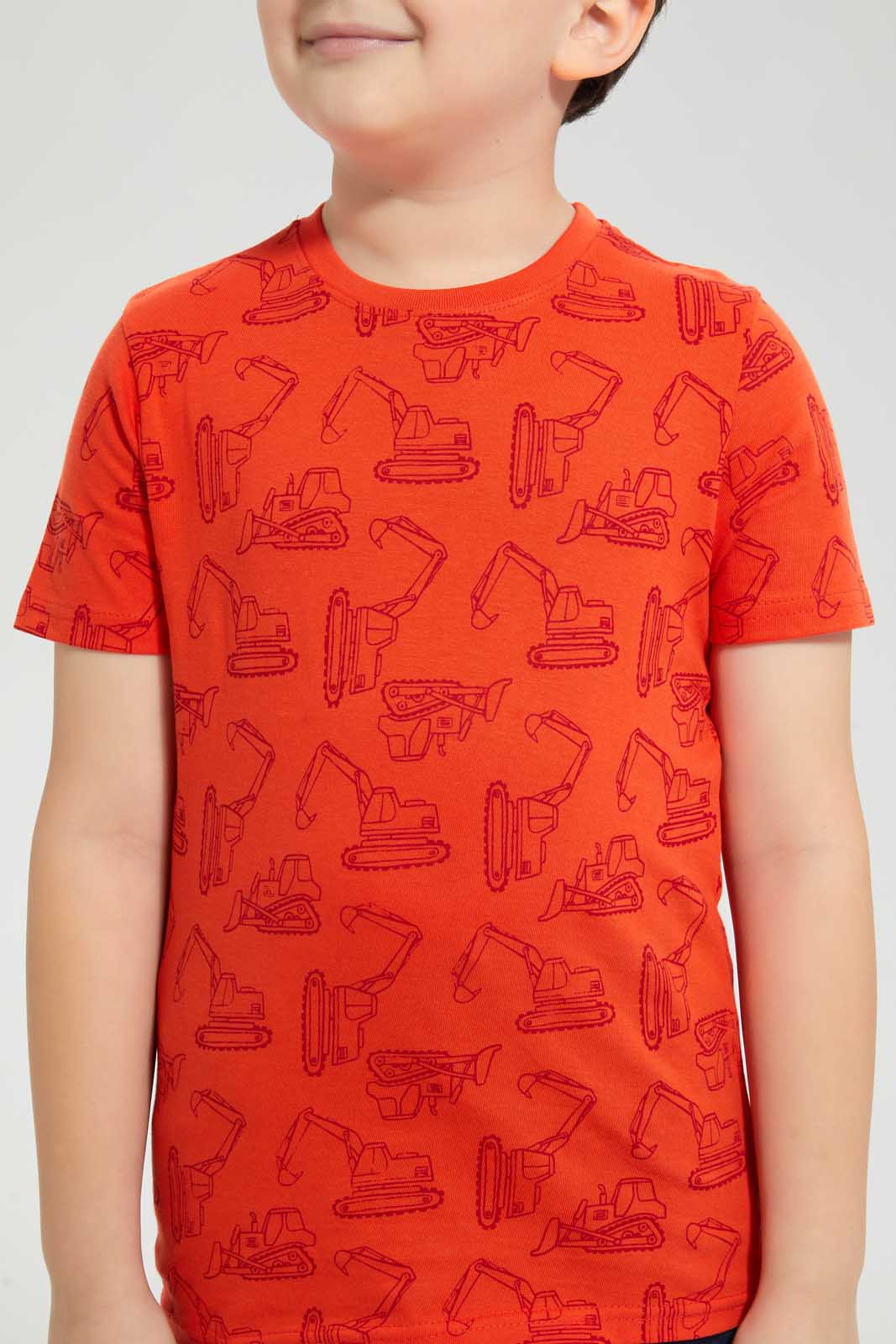 Redtag-Red-Digger-Printed-T-Shirt-Graphic-T-Shirts-Boys-2 to 8 Years
