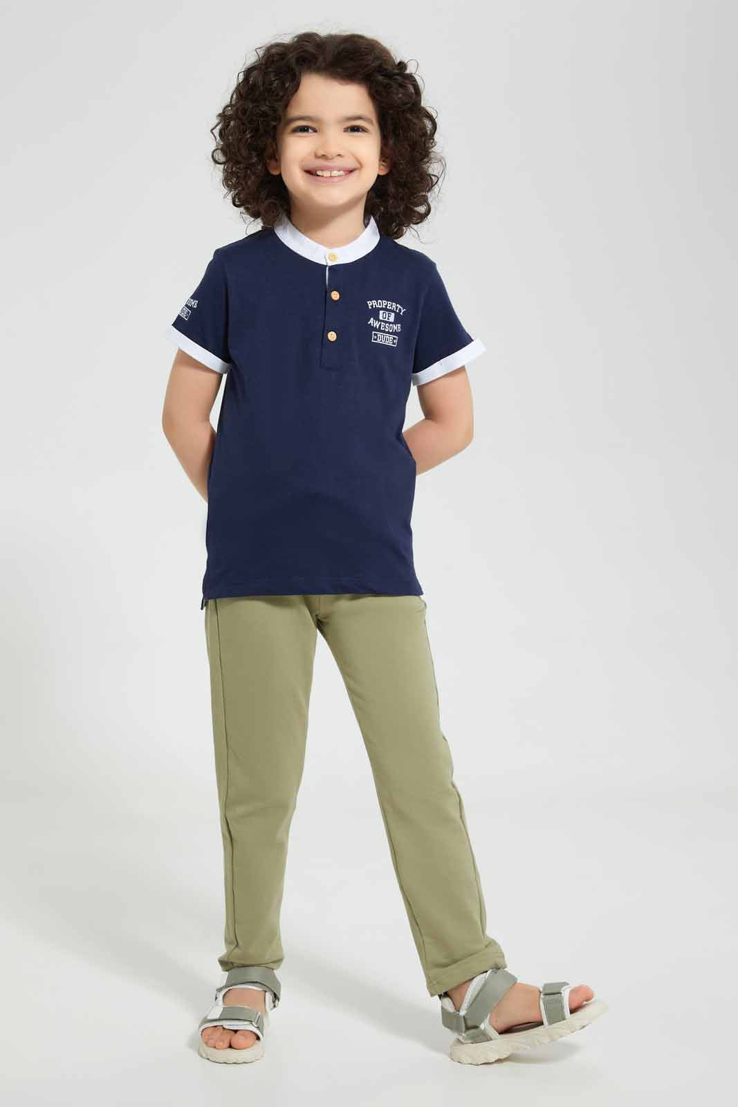 Redtag-Olive-5-Pocket-Stretch-Terry-Pant-Chino-Trousers-Boys-2 to 8 Years