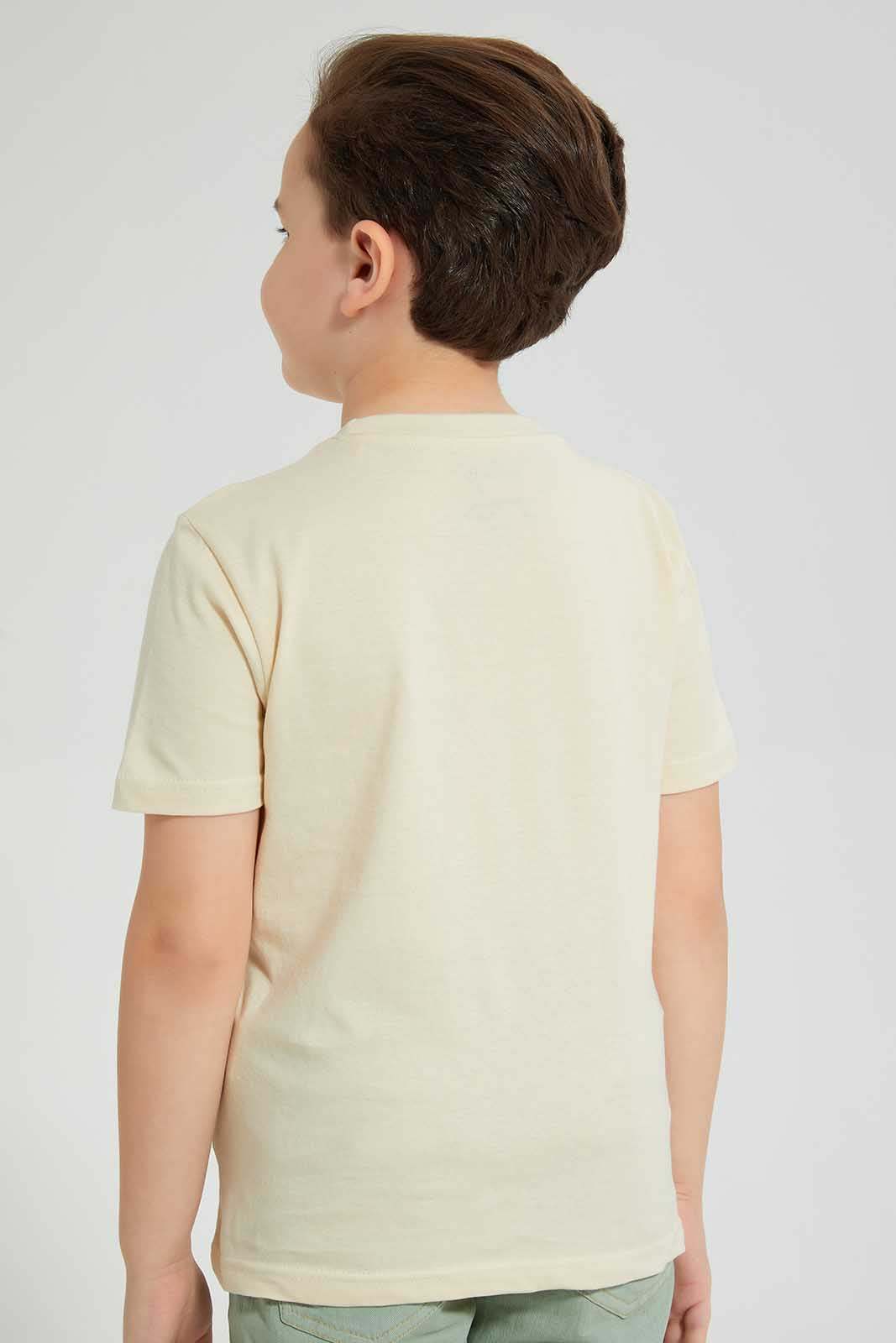 Redtag-Stone-Battle-Print-T-Shirt-Graphic-Prints-Boys-2 to 8 Years