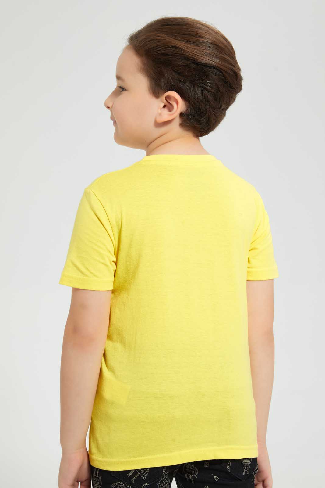 Redtag-Yellow-Lenticular-T-Shirt-Graphic-T-Shirts-Boys-2 to 8 Years