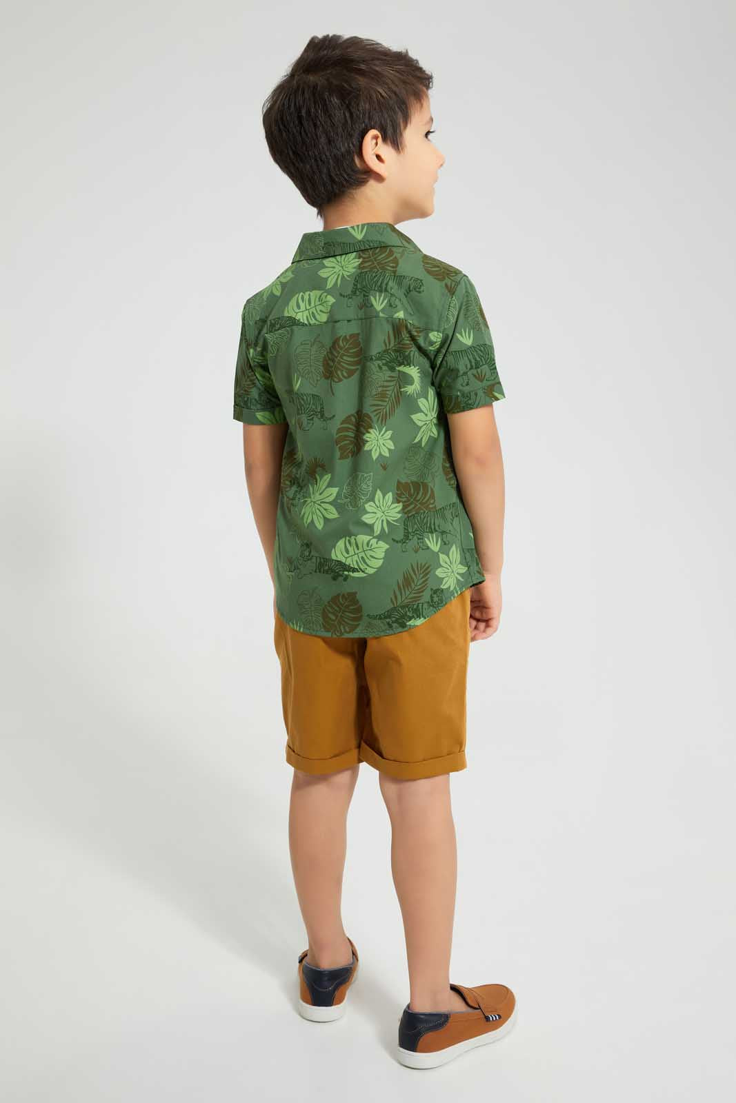 Redtag-Green-Jungle-Print-4-Piece-Set-Sets-Boys-2 to 8 Years