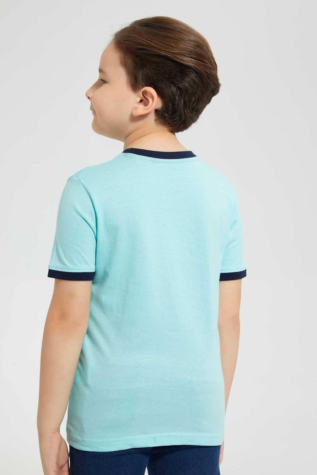 Redtag-Blue-Digger-Pocket-T-Shirt-Graphic-T-Shirts-Boys-2 to 8 Years