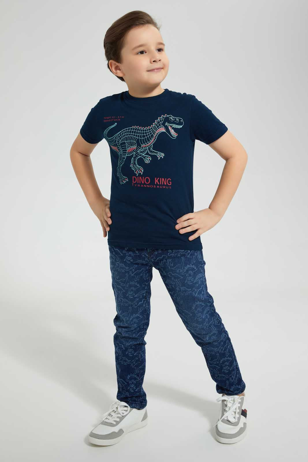 Navy Dino Graphic T-Shirt
