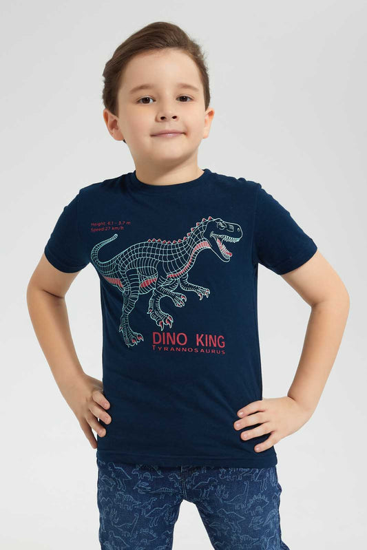 Navy Dino Graphic T-Shirt