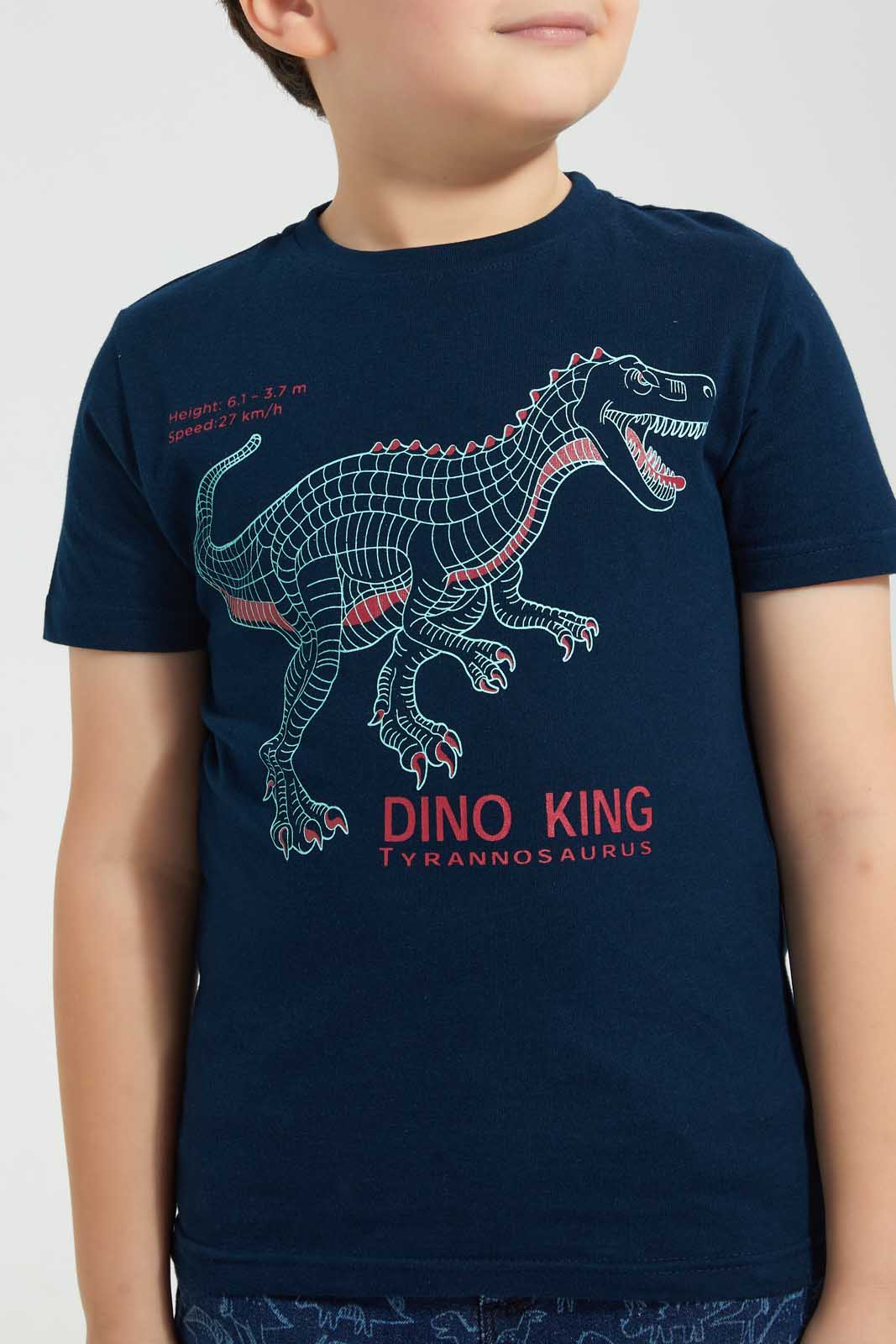 Navy Dino Graphic T-Shirt