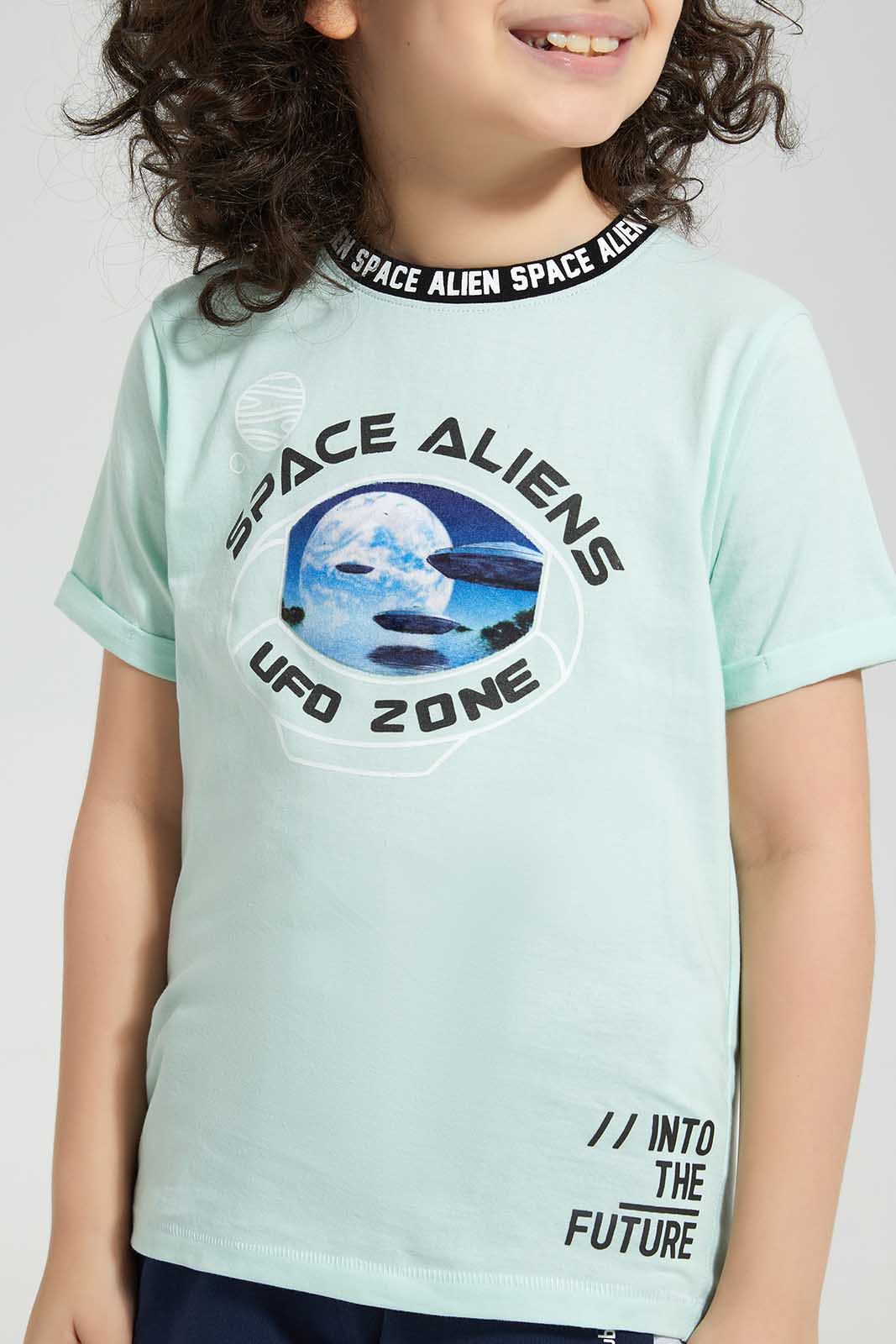 Blue Great Vibes Printed T-Shirt