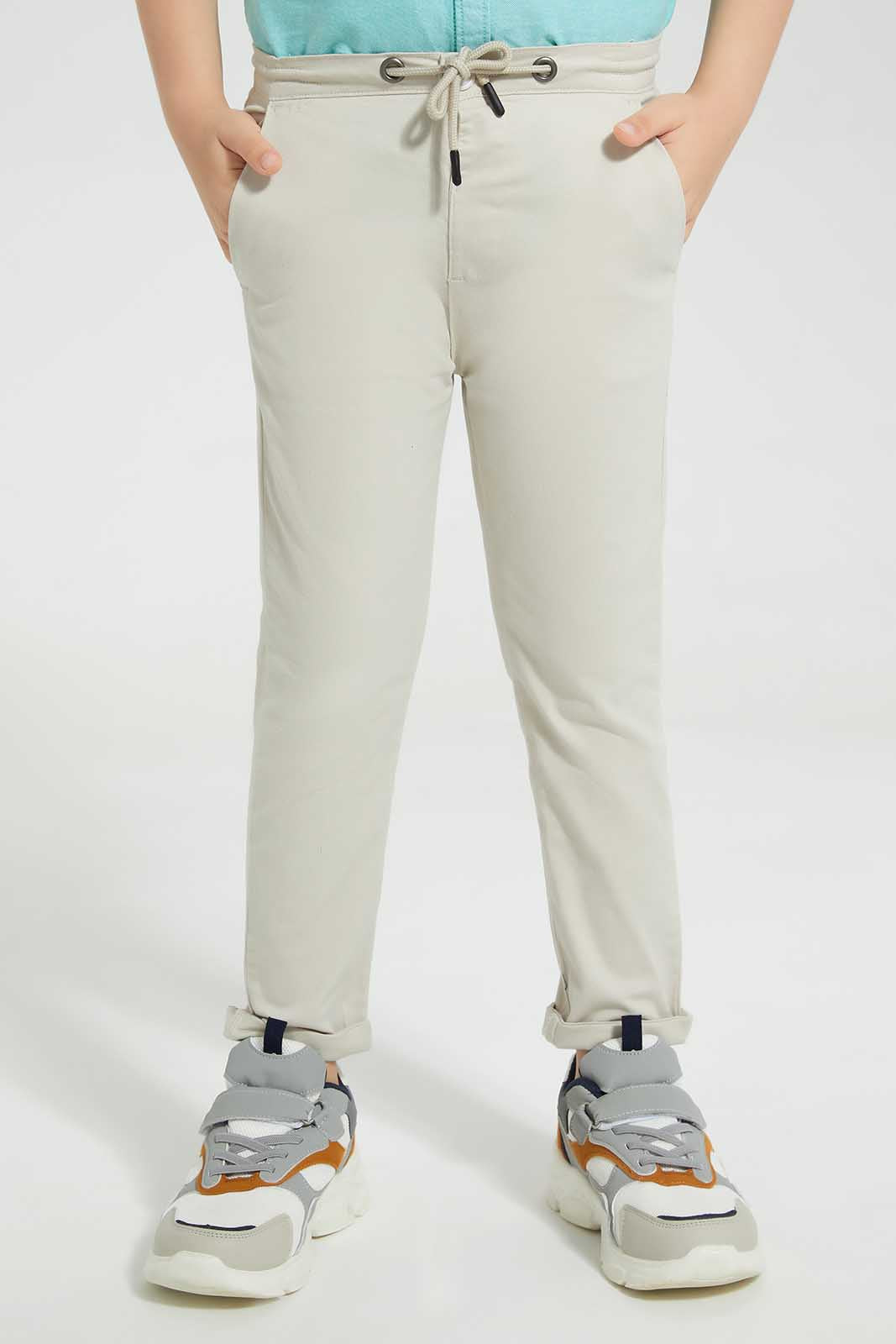 Redtag-Stone-Pullon-Trouser-With-Waistband-Pull-On-Trousers-Boys-2 to 8 Years
