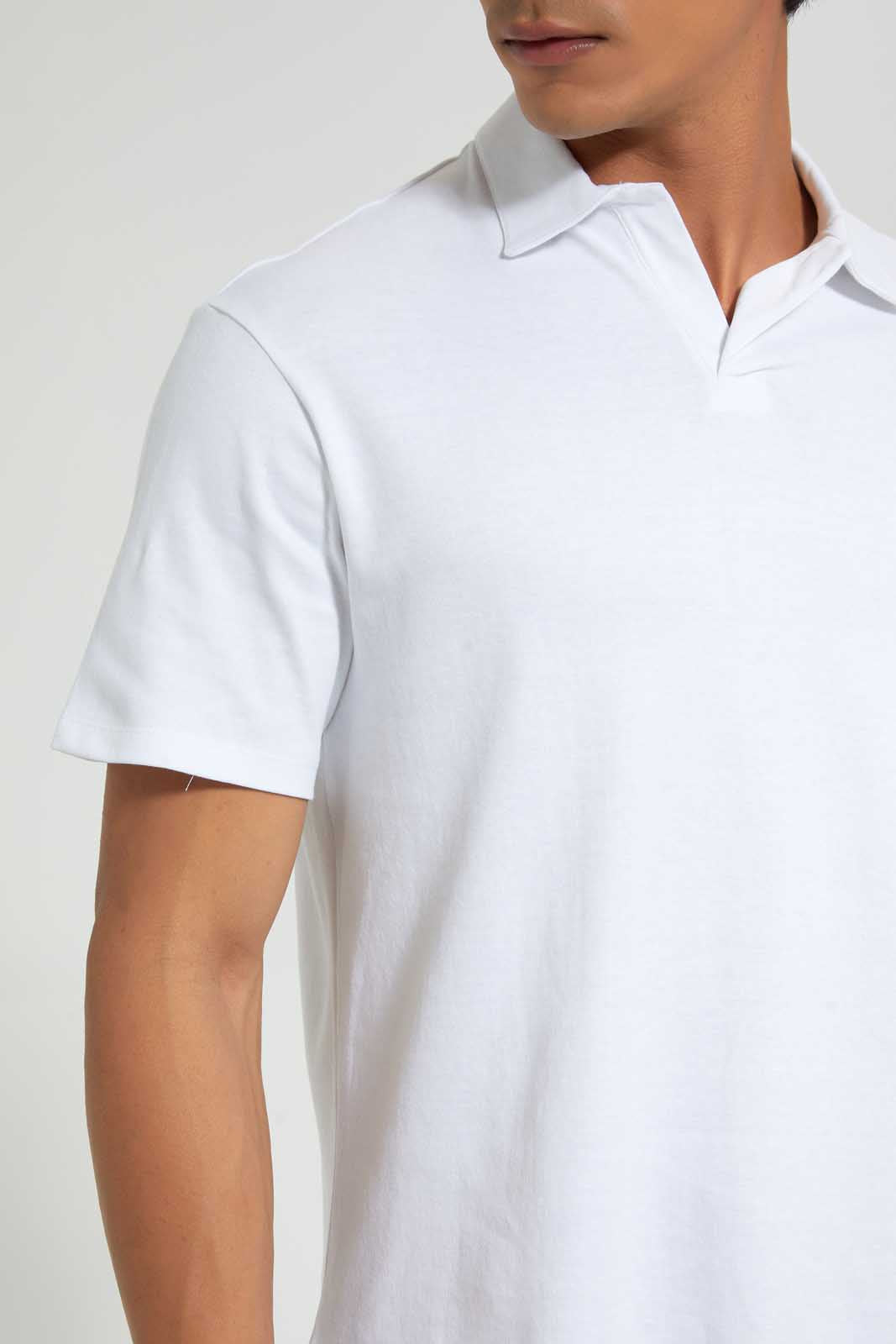 Redtag-White-Polo-Shirt-With-Cuban-Placket-Polo-Shirts-Men's-