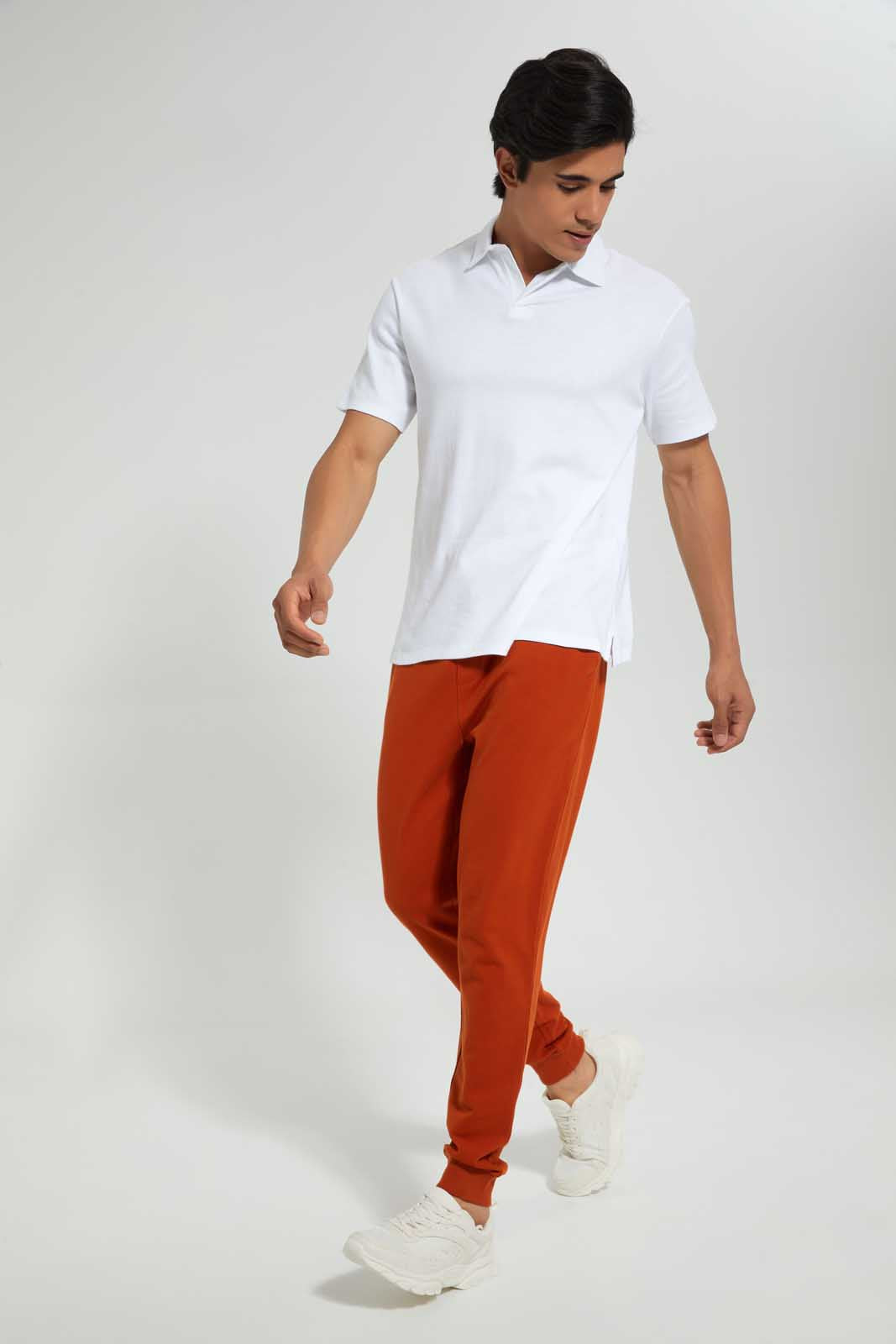 Redtag-White-Polo-Shirt-With-Cuban-Placket-Polo-Shirts-Men's-