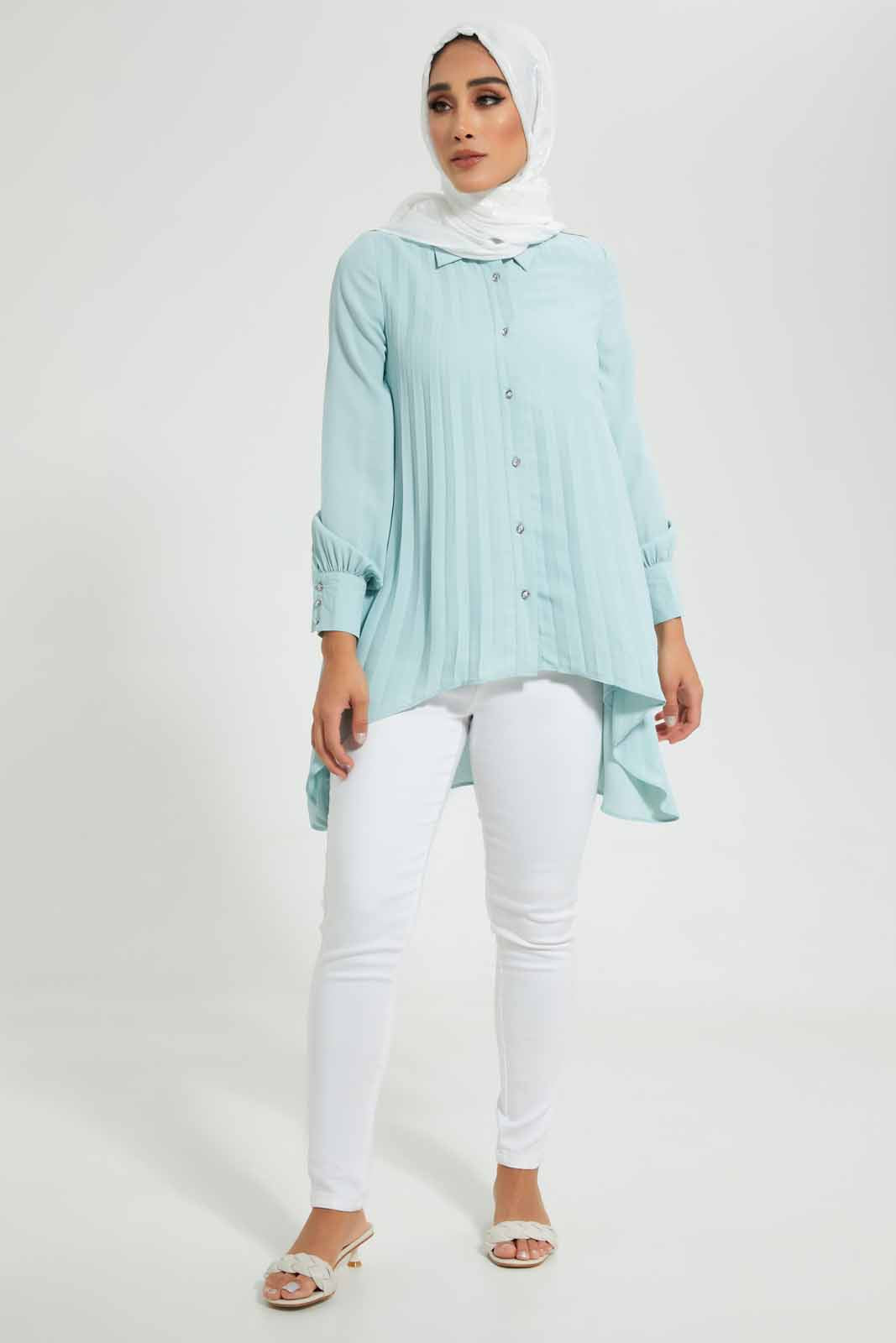 Redtag-Mint-Asymmetric-Hem-Longline-Shirt-Casual-Shirts-Women's-