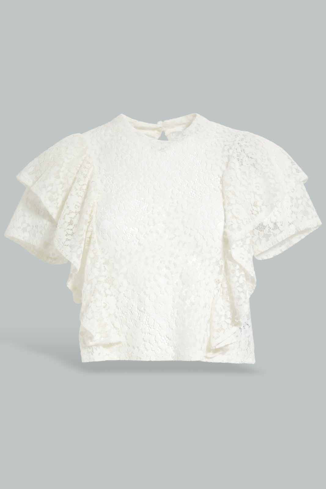 Redtag-Cream-Lace-Blouse-APL,-Category:Blouses,-Colour:Cream,-Deals:New-In,-Festive,-Filter:Women's-Clothing,-New-In-Women-APL,-Non-Sale,-Section:Women,-W22O,-Women-Blouses-Women's-