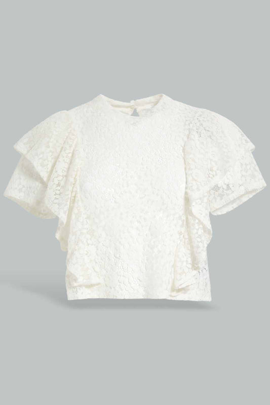 Redtag-Cream-Lace-Blouse-APL,-Category:Blouses,-Colour:Cream,-Deals:New-In,-Festive,-Filter:Women's-Clothing,-New-In-Women-APL,-Non-Sale,-Section:Women,-W22O,-Women-Blouses-Women's-